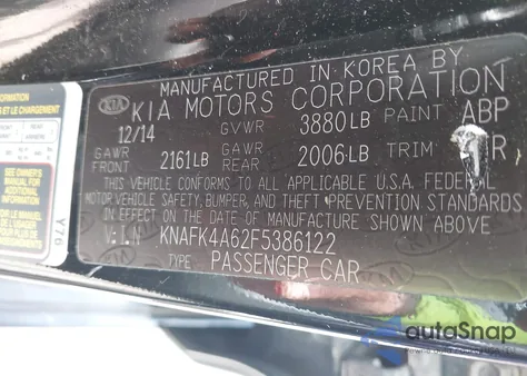 2015 Kia Forte Lx z USA, uszkodzony, nr VIN KNAFK4A62F5386122